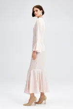 RUFFLE DETAIL PATTERNED DRESS RUFFLE DETAIL PATTERNED DRESS