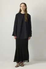 ŞİFON MANŞETLİ KREP TUNİK