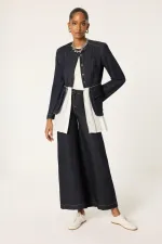 VESTE À PLIS, PANTALON, ENSEMBLE EN JEAN