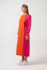 KONTRAST RENKLİ ELBİSE