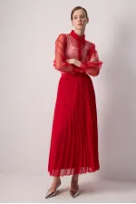 PLEATED CHIFFON SKIRT