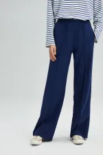 PANTALONS EN CRÊPE CÔTELÉS