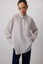 SHIRT COLLAR MELANGE TUNIC