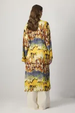 KRUVAZE DESENLİ KİMONO