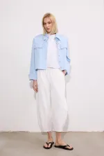 BELİ LASTİKLİ GABARDİN BALON PANTOLON