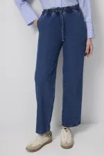 BELİ LASTİKLİ DENİM PANTOLON