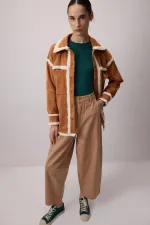 PELUŞ DETAYLI SÜET GÖMLEK