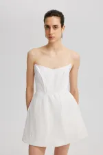 robe mini bustier en dentelle