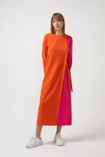 KONTRAST RENKLİ ELBİSE