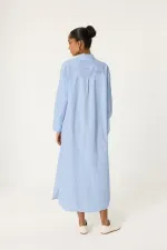 NAKIŞ DETAYLI GÖMLEK ELBİSE