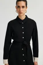 MOTHER OF PEARL BUTTON DETAIL SHIRT DRESS MOTHER OF PEARL BUTTON DETAIL SHIRT DRESS