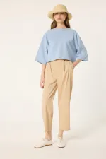 HIGH WAISTED CARROT PANTS WITH DARTS