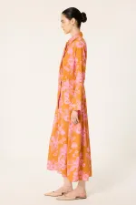PLEATED PATTERNED DRESS PLEATED PATTERNED DRESS