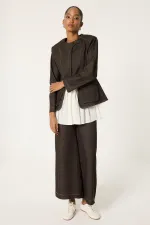 VESTE À PLIS, PANTALON, ENSEMBLE EN JEAN