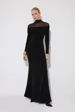 ROBE À MANCHES LONGUES AVEC DÉTAILS À PAILLETTES