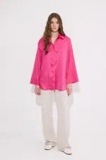 CHEMISE EN SATIN À MANCHES LARGES