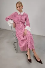 Houndstooth pattern tweed dress Houndstooth pattern tweed dress