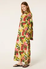 PATTERNED LINEN DRESS PATTERNED LINEN DRESS