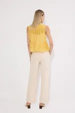 BELİ LASTİKLİ DENİM PANTOLON