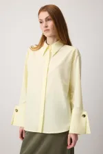 GENİŞ MANŞETLİ KISA POPLİN GÖMLEK