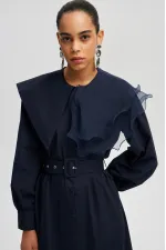 ORGANZA COLLAR POPLIN DRESS ORGANZA COLLAR POPLIN DRESS