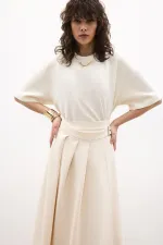 PLEATED BELTED SKIRT PLEATED BELTED SKIRT