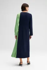 KONTRAST RENKLİ ELBİSE