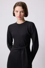 STEEL KNIT DRESS WITH TIE-UP