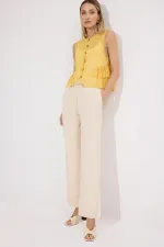 BELİ LASTİKLİ DENİM PANTOLON