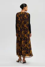 DESENLİ ŞİFON ELBİSE