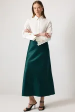 Jupe basique en satin 100 % coton