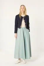 JUPE EN SATIN À VOLANTS