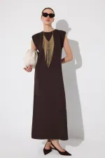 BİSİKLET YAKA VATKALI ELBİSE