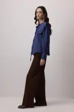 CHEMISE À COL MARIN À VOLANTS