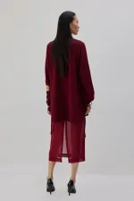 STAND COLLAR CREPE TUNIC STAND COLLAR CREPE TUNIC