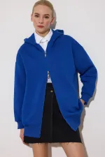 FERMUAR DETAYLI KAPÜŞONLU SWEATSHIRT