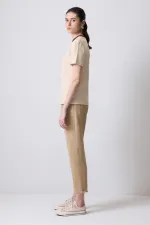 %100 PAMUKLU RİBANA YAKA KISA KOLLU T-SHIRT