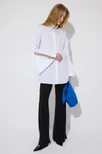 DOUBLE COLLAR SLEEVE ZIPPERED SHIRT DOUBLE COLLAR SLEEVE ZIPPERED SHIRT