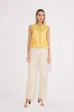 BELİ LASTİKLİ DENİM PANTOLON