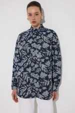 ÇİÇEK DESENLİ OVERSIZE GÖMLEK