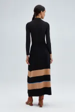 JUPE EN MAILLE À RAYURES AVEC TAILLE ÉLASTIQUE