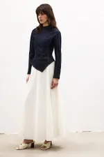 LİKRALI DENİM BLUZ ETEK 2'Lİ TAKIM