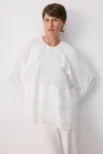 RUFFLED CHIFFON BLOUSE