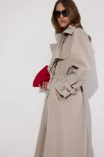DOUBLE-BREASTED MAXI TRENCH COAT