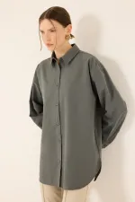 CHEMISE EN POPLIN COUPE SURDIMENSIONNÉE