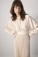 PİLELİ SATEN  ELBİSE