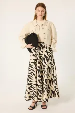 PATTERNED THIN GABARDINE SKIRT PATTERNED THIN GABARDINE SKIRT