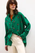 ÇİÇEK DESENLİ PAMUK GÖMLEK