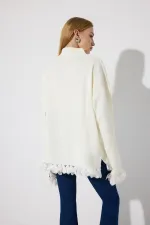 ŞİFON PÜSKÜLLÜ TRİKO KAZAK