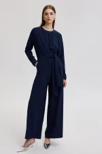 CREPE JUMPSUIT WITH TIE-DETAIL CREPE JUMPSUIT WITH TIE-DETAIL